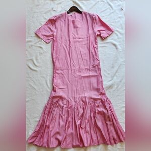 NWT CindyBaby Pink Pleated Maxi Sundress